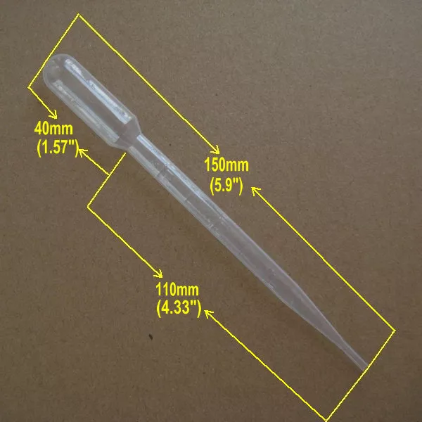 100 x 3.0ml pasteur pipettes (graduated) transfer pipettes eye dropper