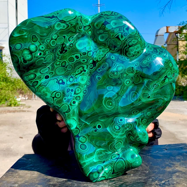 22.81LB Natural Malachite transparent cluster coarsemineral sample
