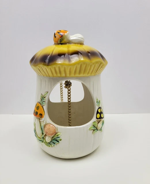 Vintage 1976 Sears Roebuck Co Hanging Merry Mushroom Planter Bird Feeder Vintage 1976 Sears Roebuck Co Hanging Merry Mushroom Planter Bird Feeder