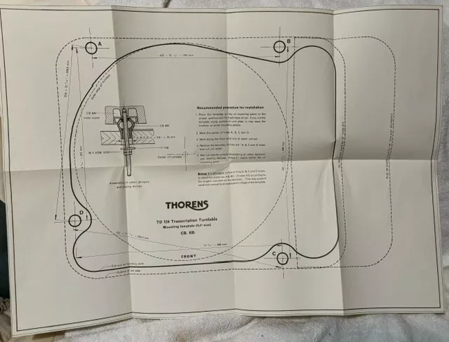 Thorens Turntable TD 124 Wood Cabinet Template