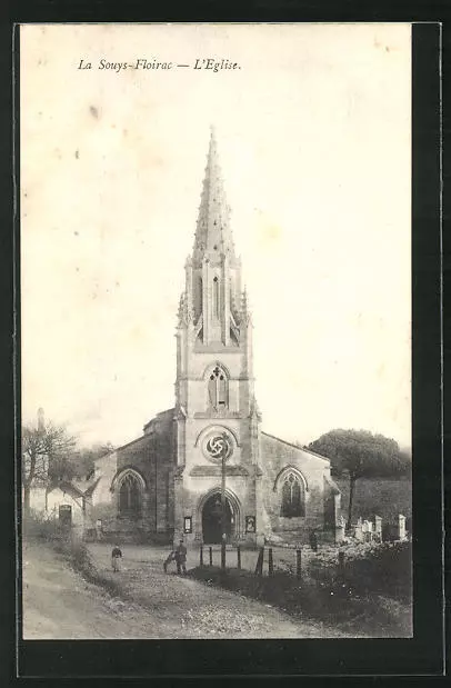 CPA La Souys-Floirac, L´Eglise,  vue de l'Église