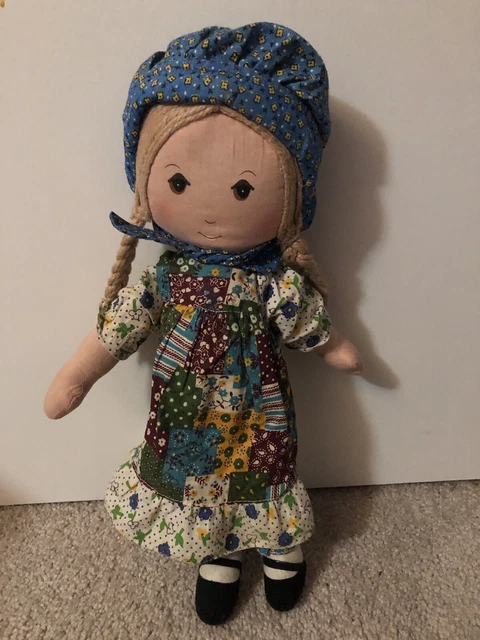 Vintage 1970's Knickerbocker Original Holly Hobbie Plush Cloth Rag Doll 16"