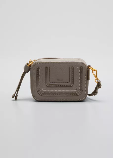 New Chloe Marcie Mini Leather Crossbody Bag Cashmere Grey