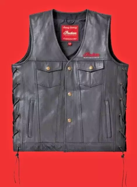 Indian motorcycle leather vest for mens