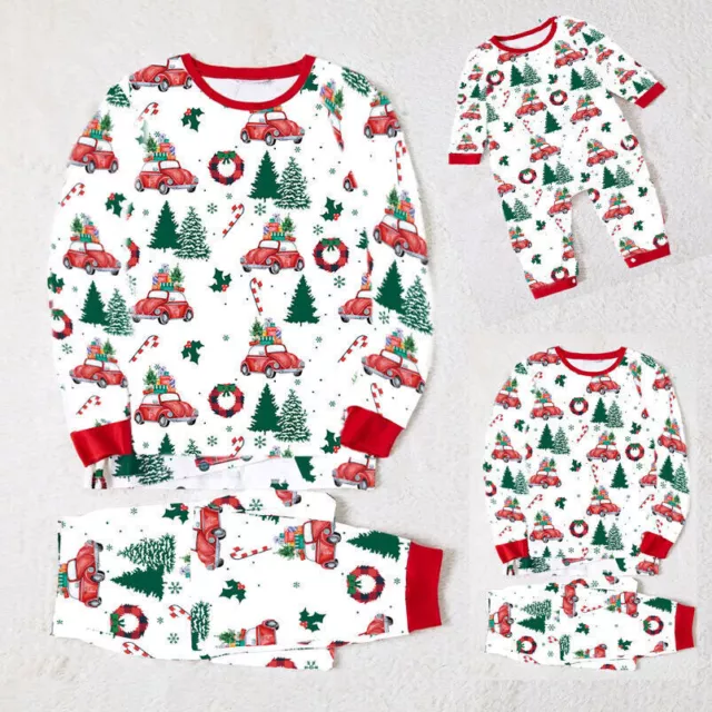 Christmas Family Matching Pyjamas Xmas Tree Kids Adult Nightwear Pajamas Pjs Set