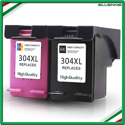 ✅ Kit 2 Cartucce Compatibili Hp 304 Xl Nero+Colore Stampante Deskjet 3700 3720 ✅
