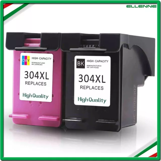 ✓ KIT 2 Cartucce Compatibili Hp 304 Xl Nero+Colore Stampante Deskjet 3700  3720 ✓ EUR 38,99 - PicClick IT