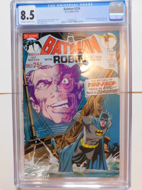 Batman # 234 CGC 8.5 VF+ OWW, 1st SA Two-Face, Classic Neal Adams cover and art