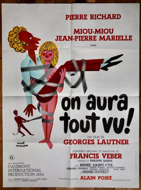 ON AURA TOUT VU affiche Pierre Richard 60X80 Miou Miou Marielle  1976 H.Morvan