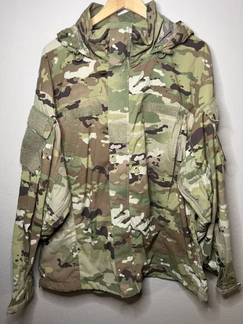 JACKET SOFT SHELL COLD WEATHER Medium Lg Military Army Multicam Hooded