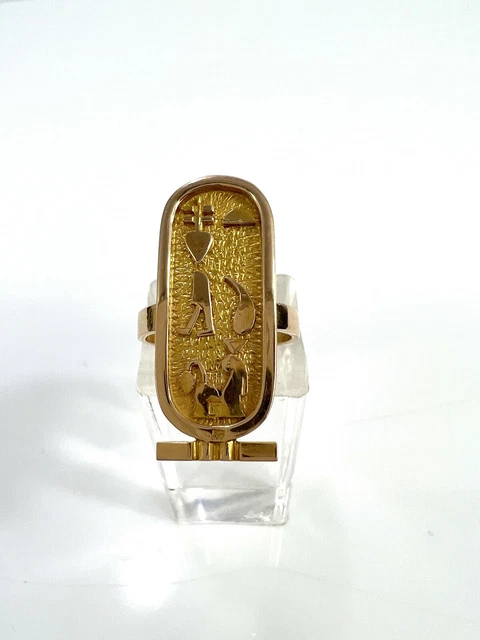 Damen Herren Goldring 585 Ring Ägypten Pharaonen?Punzen feine Farbe Gelbgold 14k