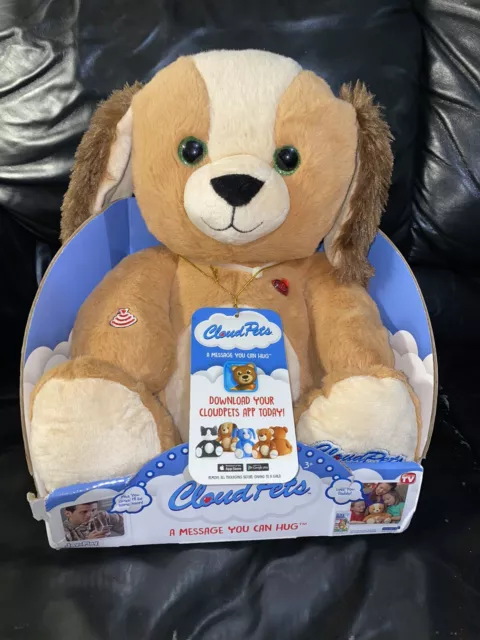 Neuf ! Peluche 12 pouces CLOUD PETS Dog Puppy « A Message You Can Hug »