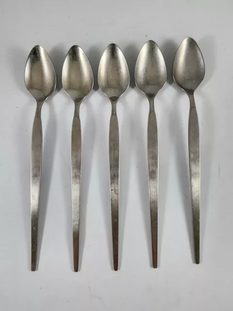 Oneida Satinique (Older) Community Stainless Flatware 5 Iced Tea Spoons