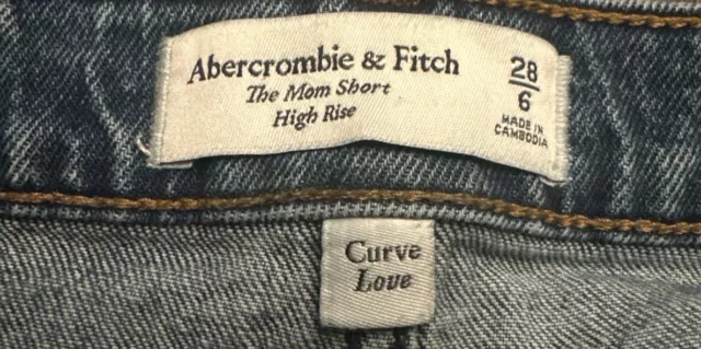 ABERCROMBIE & FITCH WOMENS THE MOM SHORTS HIGH RISE 28 6 Denim Shorts CURVE LOVE