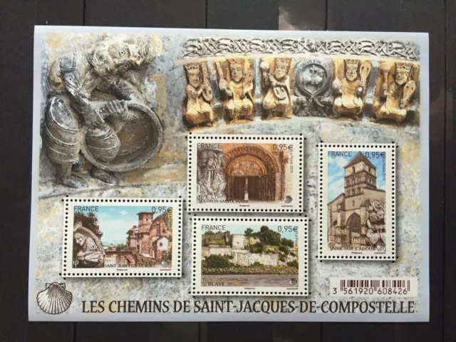 Feuillet timbre France 2015 neuf** YT F4949. Chemin de Compostelle