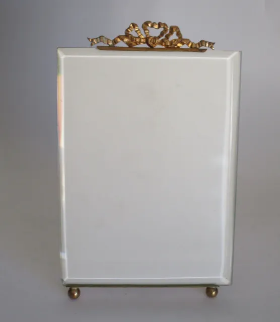 Large French Antique Nap III Brass & Bevelled Glass Photo/Picture Frame