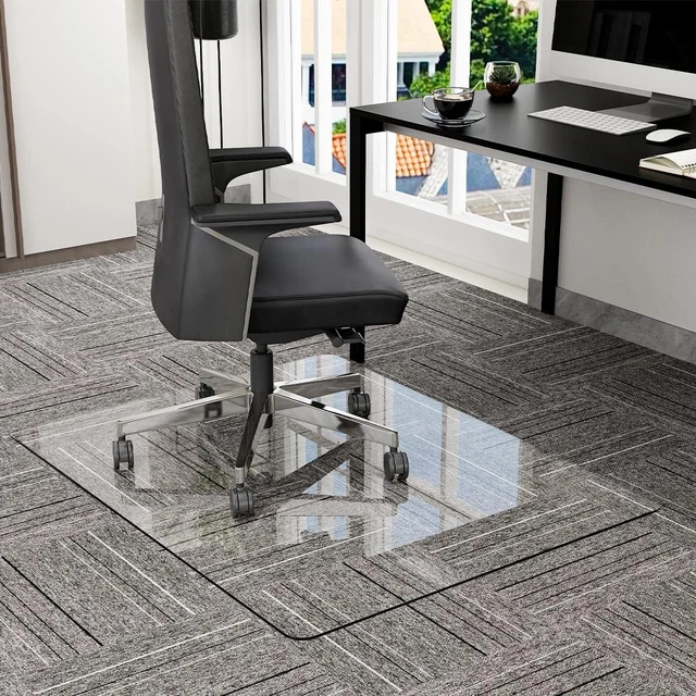 OFFICE CHAIR MAT for Carpet Desk Chair Mat Tempered Glass Floor Mat for