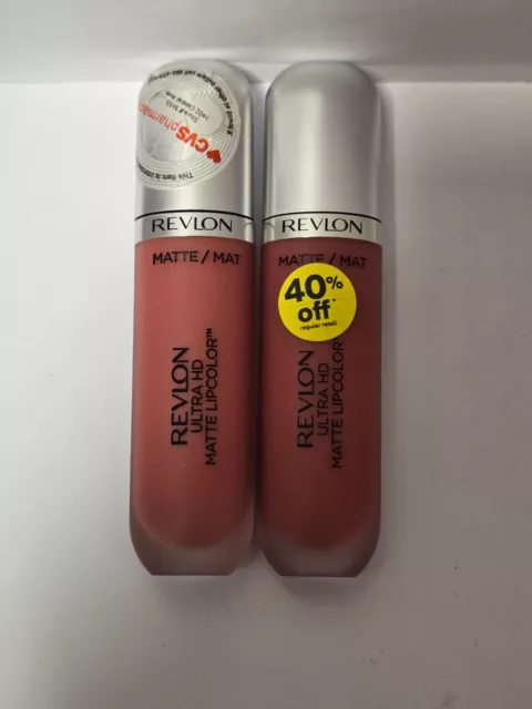 NEW 2 PACK  REVLON ULTRA HD MATTE LIP COLOR 600 HD DEVOTION 0.2oz EACH