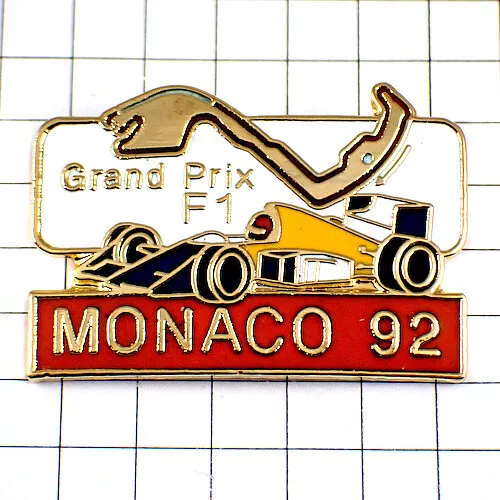 Vintage Rare Monaco Circuit Car Race Pin Badge Monte Carlo Street Circuit Road