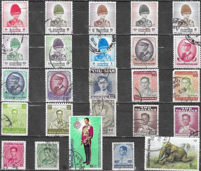 Lote de sellos usados diferentes de Tailandia