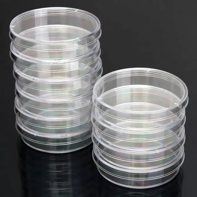 10Pcs Plastics Sterile Petri Dishes Bacteria Culture Dish with Lids Lab Supplies