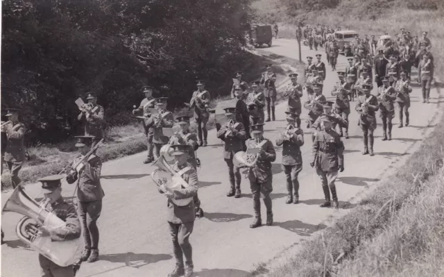 Orig 1935 Pre-WW2 RPPC Photo BRITISH 15th/19th HUSSARS BAND PARADE ENGLAND 071