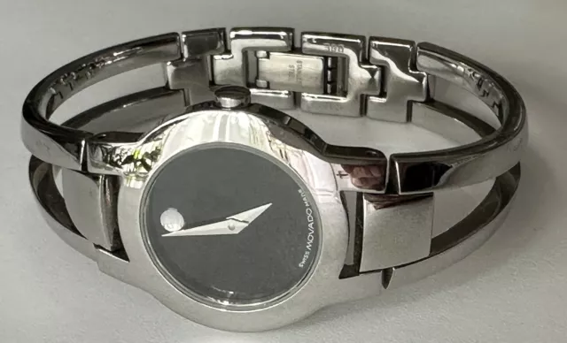 MOVADO AMOROSA 84 E4 1842 Black Dial Womens WATCH Sapphire Crystal 24mm