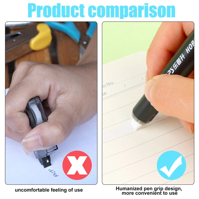 12 PIEZAS Cinta Correctora Lápiz Push-Pull Sagitador Wite Out Correction Tape Blanco R1
