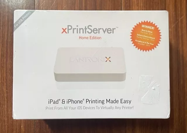 Lantronix xPrintServer Home Edition for iPad & iPhone iOS Printing NEW/ Sealed