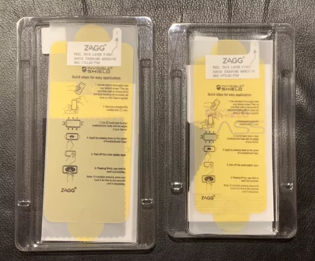 2-Zagg Invisible Shield Glass Screen Protectors For Apple Iphone (Lot Of 2) New