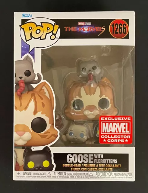 Funko Pop! Ganso con Flerkittens #1266 Marvel Collector Corps caja exclusiva daños