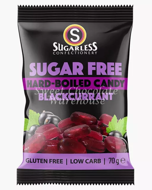 Sugarless Aura Hard Boiled Gourmet Blackcurrant 70g