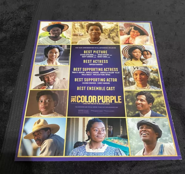 THE COLOR PURPLE 2024 Oscar ad with cast, Fantasia Barrino, Halle