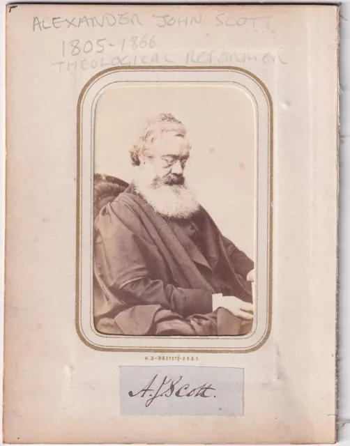 Original Cdv photo & autograph Alexander Scott & CDV of Thomas Carlyle 1960's