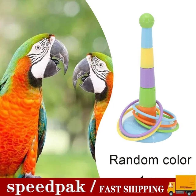 FOLOYORI Bird Training Toy 1Set Round Yellow Acrylic Basketball Hoop For Parrots Interaction