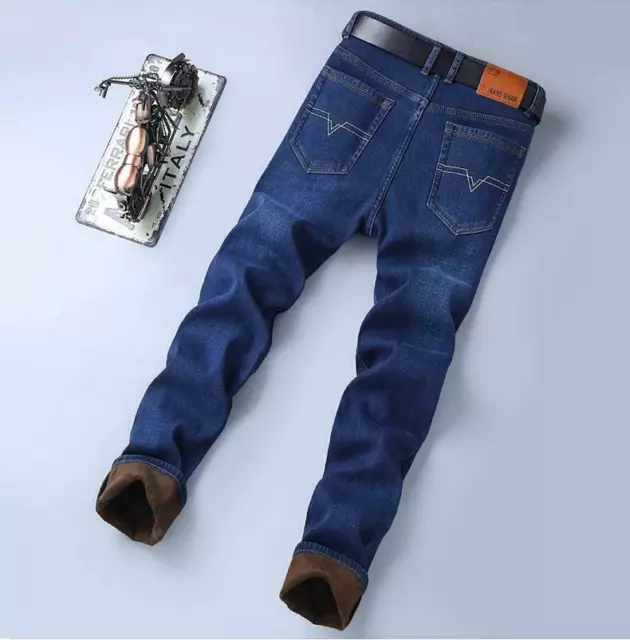 2023 Nuevos Pantalones Vaqueros De Lana Jeans Gruesos Para Hombres De Invierno