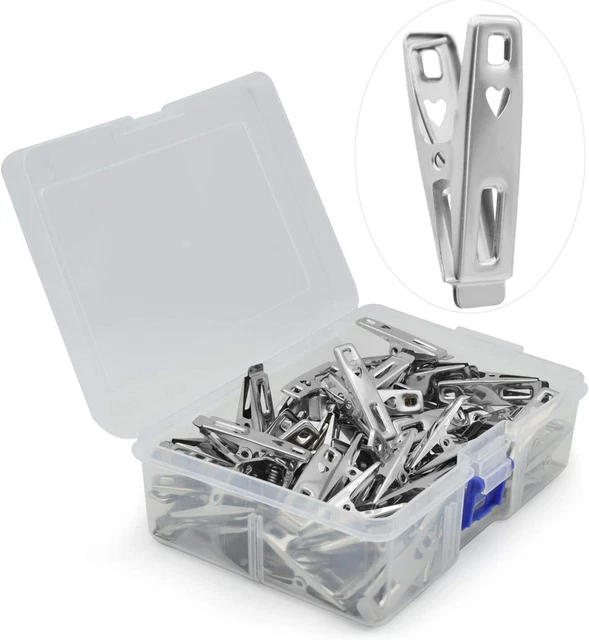 SET DI 60 MOLLETTE IN ACCIAIO INOX-per bucato-vestiti-calze.