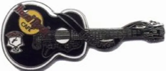 Hard Rock Café Edinbourg 1998 Elvis Presley Noir Guitare Broche Dead Rock #2368