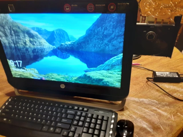 HP Omni 120-1136 All in One Windows 10 Pro 6 GB Ram WITH WIRELESS Keyboard and M