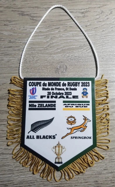 Fanion Rugby Coupe Du Monde 2023 - Finale All Blacks Vs Springboks, 9x11cm