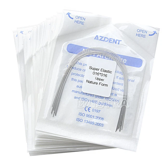 Dental Orthodontic Super Elastic Niti Arch Wire Rectangular 8 Sizes Natural Form