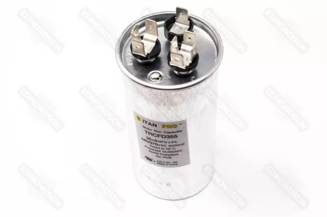 Packard TRCFD355 Titan PRO Run Capacitor 35+5 MFD 440/370 Volt, Round