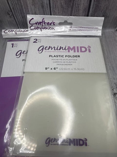 Accesorios para máquina Gemini MIDi de 9"" por 6"" - cuñas púrpuras, carpetas transparentes