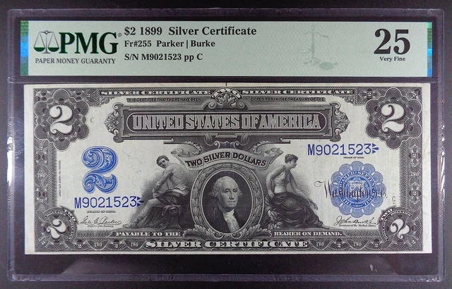 Series 1899 $2 Silver Certificate, Fr. 255, PMG VF 25.