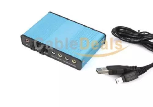USB 2.0 External 6 Channel 5.1 S/PDIF Optical Sound Card Audio For PC Laptop