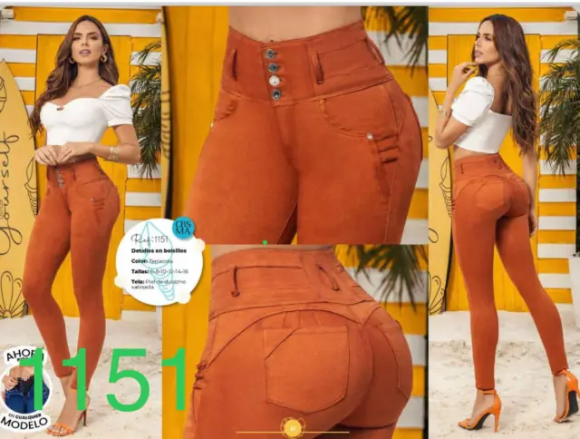 Pantalones Jeans Colombianos Levanta Cola Moldeadores de Pompis Reduce  Cintura