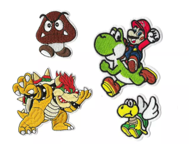 Super Mario Game Character Jumping Figure Embroidered Iron On Patch