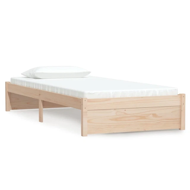 BED FRAME SOLID Pine Wood Brown 90x200 cm Single Rustic Slatted Base ...