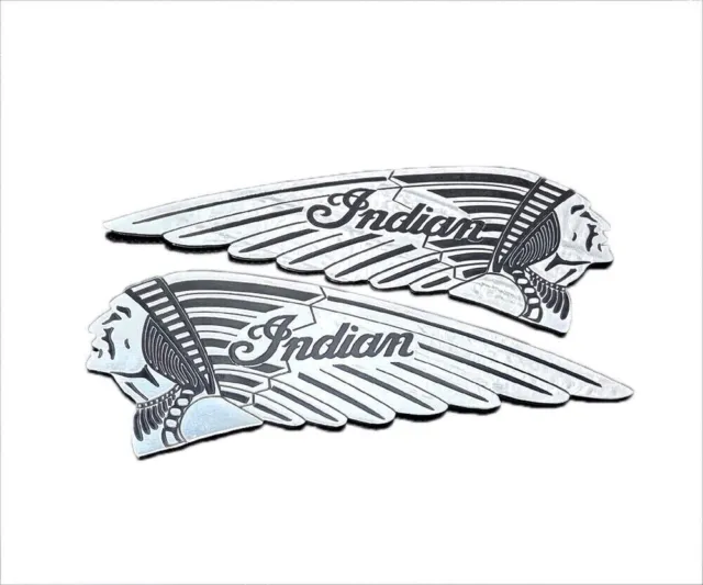 2X Big Indian Badge Set Indian Chief Scout Motorrad Kraftstofftank Emblem...