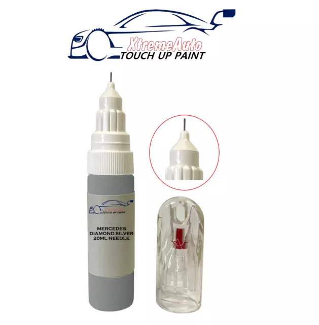 For Mercedes  DIAMOND SILVER 988 TOUCH UP PEN BOTTLE BRUSH REPAIR PAINT CHIP